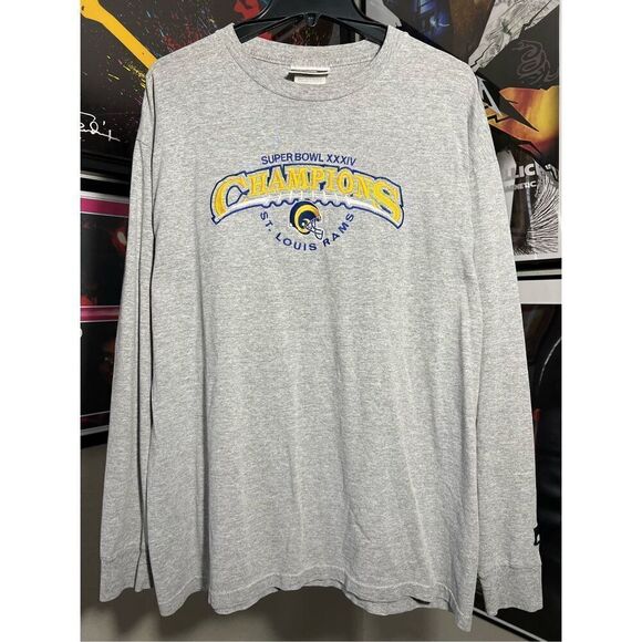 Vintage 90s St. Louis Rams Superbowl Champs L/S Tee - Picture 1 of 5